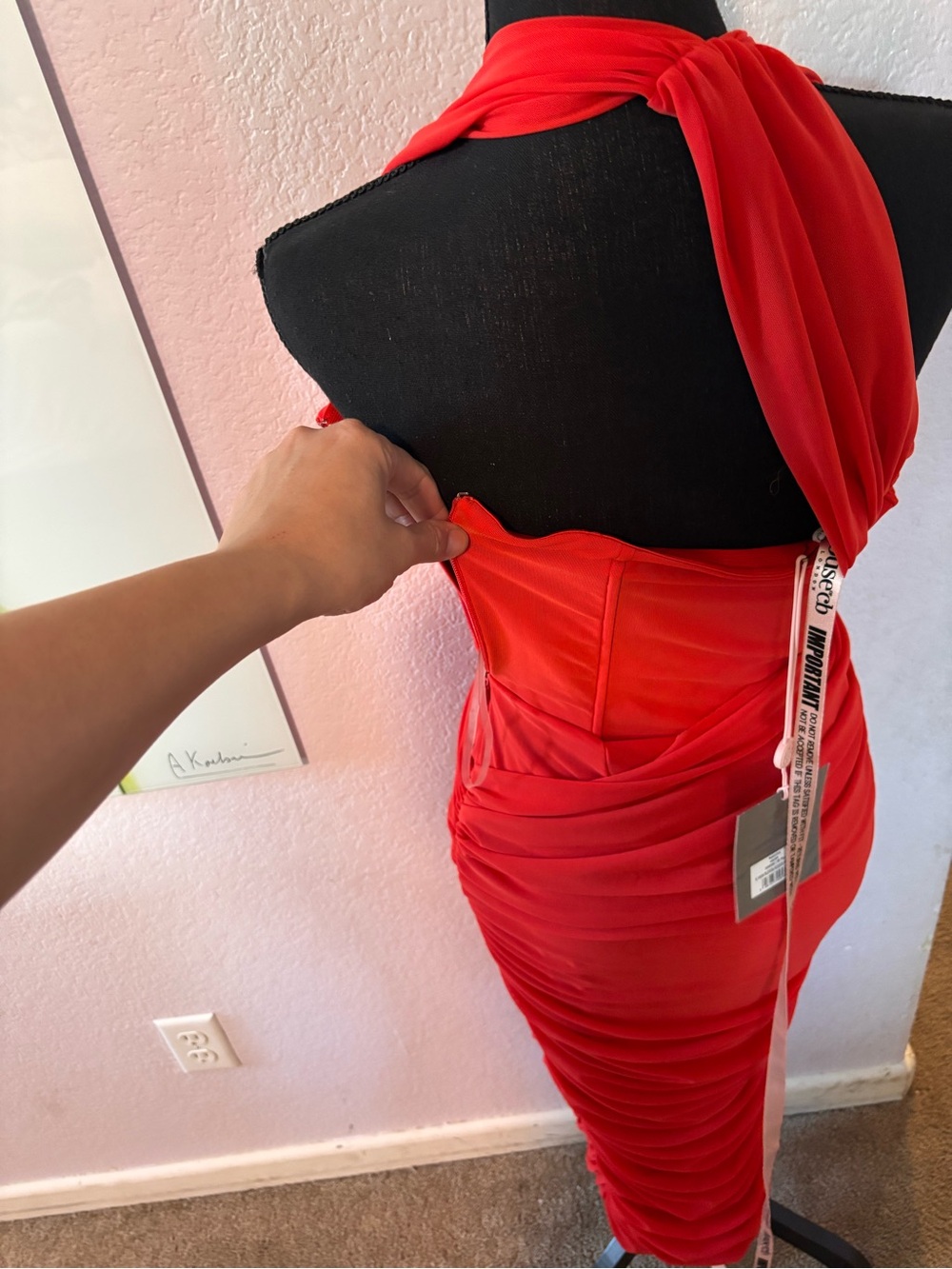 New House of CB red dress size medium plus cup - Picture 3 of 7